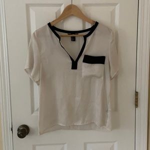 Polyester white and black shirt from H&M